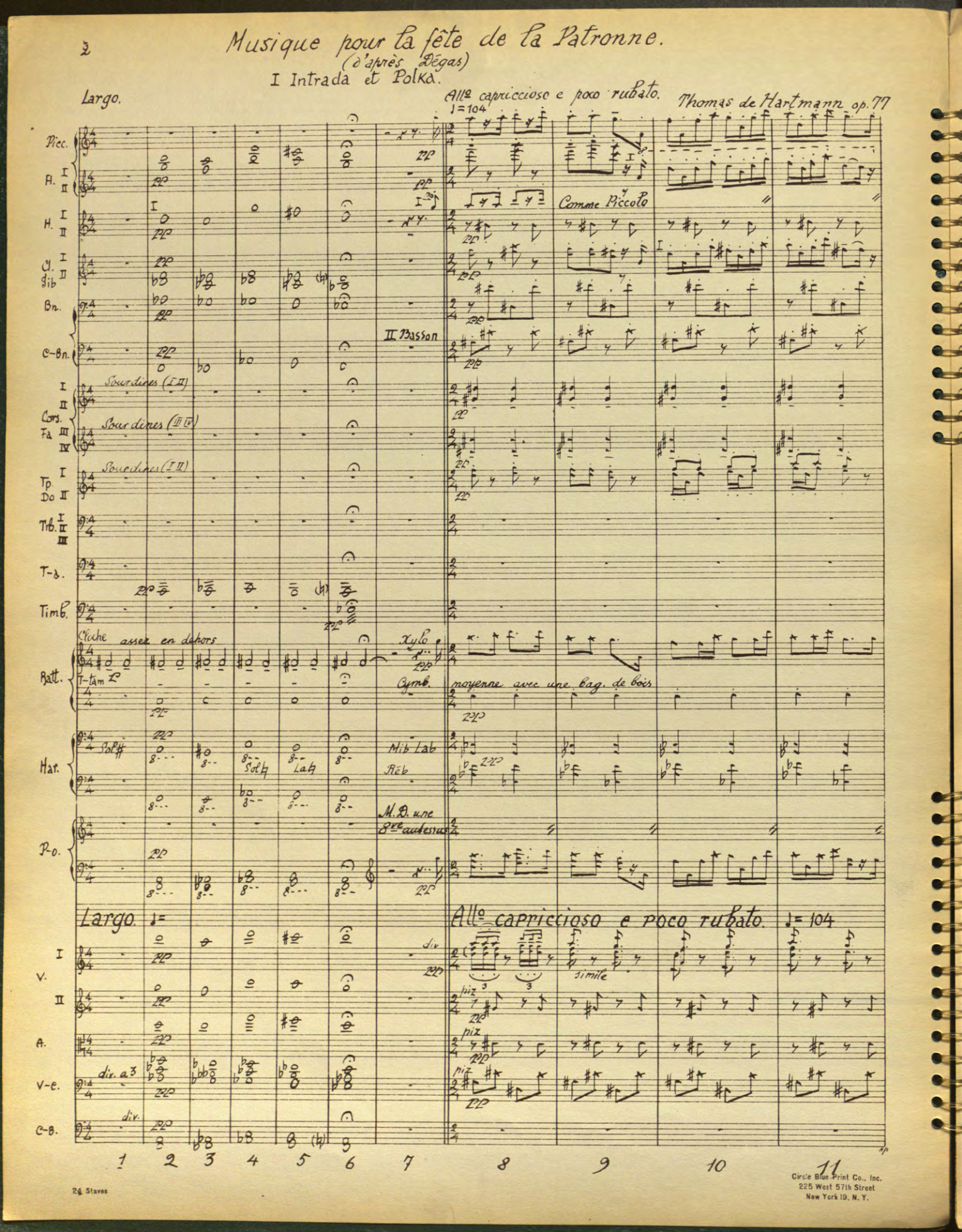 Publication of de Hartmann’s Music